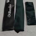 DiBanGu Mens Solid Color Tie and Pocket Square Set Woven Silk Plain Necktie & Handkerchief for Men Wedding Party Formal (06 Emerald Green)