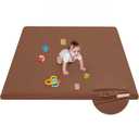 Waterproof Baby Play Mat for Floor Memory Foam 50 * 50 Cushion Playpen Playmat Tummy Time Crawling Mat Nursery Rug Thick Pad Create Soft & Safe Area for Infants,Toddler,Kids,Chestnut