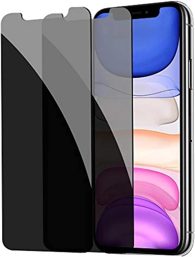 [2 Pack] Privacy Screen Protector for iPhone 11/XR, YMHML Tempered Glass Anti-Spy Bubble Free Case Friendly Easy Installation Film for iPhone 11/XR 6.1 Inch