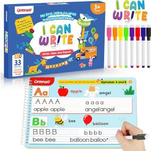 Preschool Learning Activities Kindergarten Workbooks, Toddler Alphabet Learning Educational Toys for 2 3 4 5 Year Old, Pre k Montessori Handwriting Practice, Tracing Activity Books for Kids Ages 3-8
