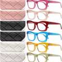 CCVOO Stylish Reading Glasses for Women, Stylish Eyeglasses, Blue Light Readers, Cheaters