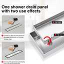 SaniteModar Linear Shower Drain, Shower Drain 12 inch Tile Insert 2 in 1 Panels, 304 Stainless Steel Brushed Shower Floor Drain, Shower Drain with Adjustable Feet and Hair Filters