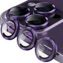 Jeluse Camera Lens Protector for iPhone 17 Pro Max/17 Pro/16 Pro Max/16 Pro/15 Pro Max/15 Pro/14 Pro Max/14 Pro, 9H Tempered Glass Screen Protector Cover Alignment Kit Metal Individual Ring