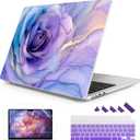 Mektron for 2025-2022 MacBook Air 13.6 inch Case M4 M3 M2Model A3240 A3113 A2681 with Liquid Retina Display Touch IDPrinted Bright Hard Shell Cover for MacBook Air 13.6"Rose Marble