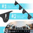 Stainless Steel Stove Gap Cover (2 Pack, Black), Stove Gap Filler for Kitchen, Range Trim Kit, Heat Resistant with Easy Clean, Adjustable Length 13.8 to 27.5