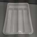 Aujen Silverware Organizer - Expandable Kitchen Drawer Organizer, Adjustable Utensil Organizer, Cutlery Tray for Forks, Knives, Multipurpose Kitchen Organizers and Storage Solution, White, Medium