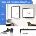 Double-Sided White Board Black Aluminium Frame, 36" x 24" Dry Erase Board Magnetic Whiteboard for Wall, Hanging Mounted Whiteboard Home, School, Office, Kitchen