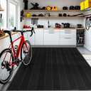 4 x 10 Heavy Duty Front Door Mat Indoor Outdoor Entrance, Easy Clean | Non-Slip, All Weather, No Curling Waterproof Commercial Floor Mat for Entryway, Vinyl Welcome Mat Black