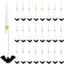 2 x Baquler 12 Pcs Black Christmas Tree Candles with Remote, LED Hanging Flickering Flameless Battery Operated Candles with Bat Hooks Ornaments for Christmas Tree Home Winter Party Decor