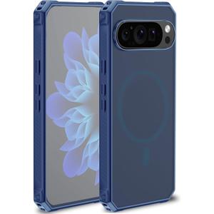 Hualele Designed for Pixel 9 Pro XL Case, Compatible with MagSafe [Military-Grade Protection] Shockproof Protective Slim Case Cover for Google Pixel 9 Pro XL Blue