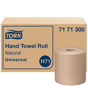 Tork Hand Towel Roll, Natural, Universal, H71, Large, 100% Recycled, 1-Ply, White, 6 Rolls x 800 ft, 7171300