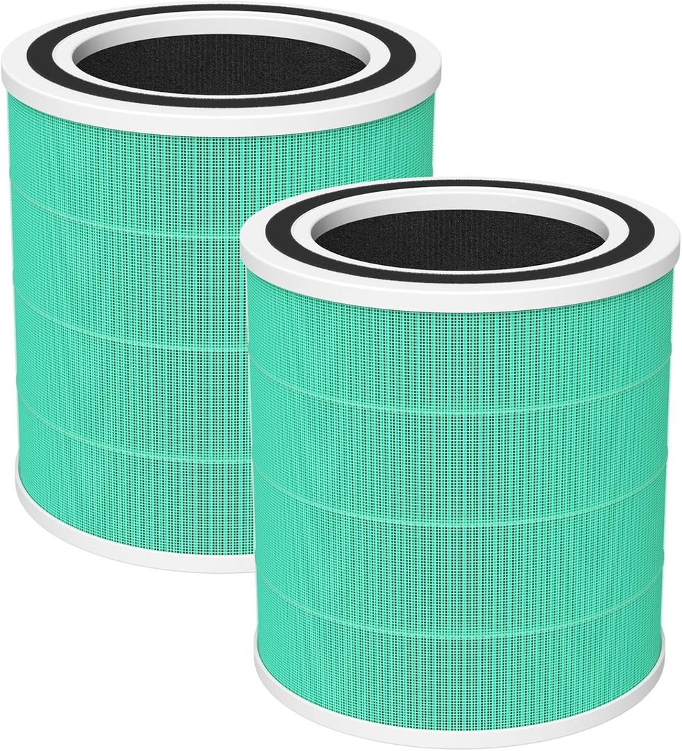 2 Pack AC400 Air Purifi-ers Replacement Filt-er for Purivortex AC400 Air Purifi-er, 3-in-1 HEPA Technology High Efficiency Toxin Absorber Filt-er, Green