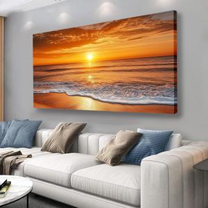 Yuaxker large Beach Canvas Wall Art Modern Funky Poster Prints Wall Decor for Living Room Bedroom Dining Room Office Home Decor 30x60inch