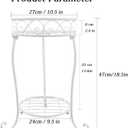 NAKUPE White Metal Plant Stand, 18.5 inch Tall 2 Tier Potted Holder Rack, Heavy Duty Flower Pot Shelf for Indoor Outdoor Patio Balcony Corner Garden