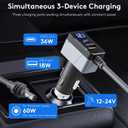 3-in-1 10 ft 12-24V DC Car Power Adapter for Starlink Mini | Up to 114W fast charging, fits 12-24V vehicles. Works for truck, RV, van, boat and yacht, laptops, phones, Starlink Mini