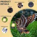 Modista Metal Yard Art Decor Owl Garden Statues Sculptures with Solar Lamp, One Size