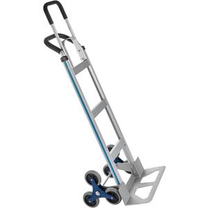 2 in 1 Aluminum Hand Truck 650 lb Capacity, Heavy Duty Stair Climbing Cart with 6 Wheels, Convertible Hand Truck and Dolly with Loop Handle