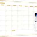ARCOBIS Monthly Calendar Whiteboard for Wall, 24" x 18" Magnetic Dry Erase Calendar with Gold Frame, Wall Hanging Planner for Home, Office, School