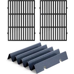 Hipoilk Grill Parts for Weber Spirit & Spirit II 300 Series, Spirit E310 E320 E330 S310 S320 S330 Spirit II E310 with Front Control, 7638 Grill Grates 7636 Flavorizer Bars and 69787 Grill Burner