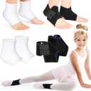 Tarpop 2 Pairs Kids Ankle Brace Set Foot Support Stabilizer Wraps Protector Guard Knitted Ankle Sleeve Sock Support Compression Socks for Injury Prevention(Black,White,Medium)