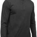INTO THE AM Long Sleeve Henley Shirts for Men - Casual Slim Fit Minimal Plain Work Shirt (Charcoal, X-Large)