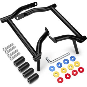 Saddlebag Guard Crash Bar Bracket compatible with Harley Davidson Touring Street Glide Road Glide Road King Electra Glide Ultra Limited CVO Black Tip Over Bar 2009-2025