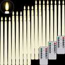 32 Pcs Flameless Taper Candles with Remote Timer, 11 inches Flickering Taper Candles Battery Operated, Ivory Plastic Long LED Candlesticks for Wedding Christmas Home Party Decor