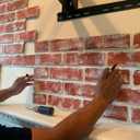 3D Wall Panels, Faux Brick Texture FRP Wall Paneling for Interior and Exterior Wall Decoration, Pack of 4 Tiles Realistic Brick Cladding (New London, Red Wash White) (Multicolor)