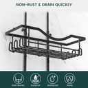 Adjustable Shower Caddy Hanging Rustproof Shower Organizer, Black