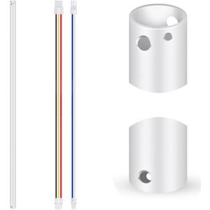VIHOSE 48 Inch Ceiling Fan Downrod with Extension Cord 4 ft White Downrod for Ceiling Fan 1 Inch Outside Diameter Not Threaded Suitable for a Wide Range of Fans