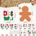 Frienda 48 Set Christmas Gingerbread Craft Kit Make a Gingerbread Man Ornament Stickers Bulk DIY Arts and Crafts for Xmas Tree Decoration Fun Christmas Party Favors Home Game Activities
