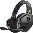 NUBWO Wireless Gaming Headset with Mic for Ps5 Ps4 PC, Zero Interference, 100-Hour Battery All-Day Play, 23ms Sync for Fortnite & Call of Duty/FPS Gamers, Triple Mode All Devices Compatible - Orange