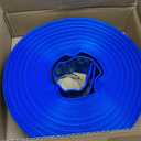 2.5 IN x 100 FT Pool Backwash Hose - Heavy Duty Drain Drainage PVC Flat Water Hose above Ground Swimming Pool Hoses for Sump Pump Discharge & Pool Filter, with Clamp (Blue)