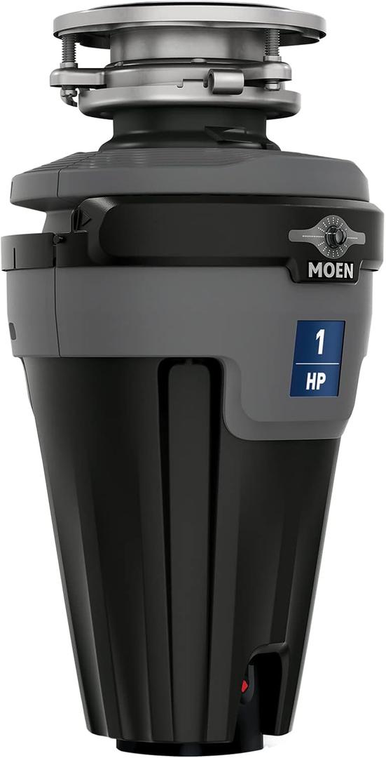 Moen Chef Series 1 HP Continuous Feed Lighted Garbage Disposal with Sound Reduction for Under Sink, Power Cord Included, EXL100C