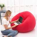 Beanless Bag Inflatable Chair, Air Sofa Outdoor Inflatable Lazy Sofa Chair No Filler,Washable Couch Bean Bag Chair Folding,for Organizing Plush Toys Or Memory Foam (Red)