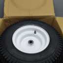 16x6.50-8 Lawn Mower Tires with Rim, Natural Rubber Turf Tire for L120 G100 G110, 145 190C Tractor, LA130 LA140 LA150 X140 X166 E170 | 3"Offset | Bore ID 3/ 4" | 4 Ply Tubeless 2PCS
