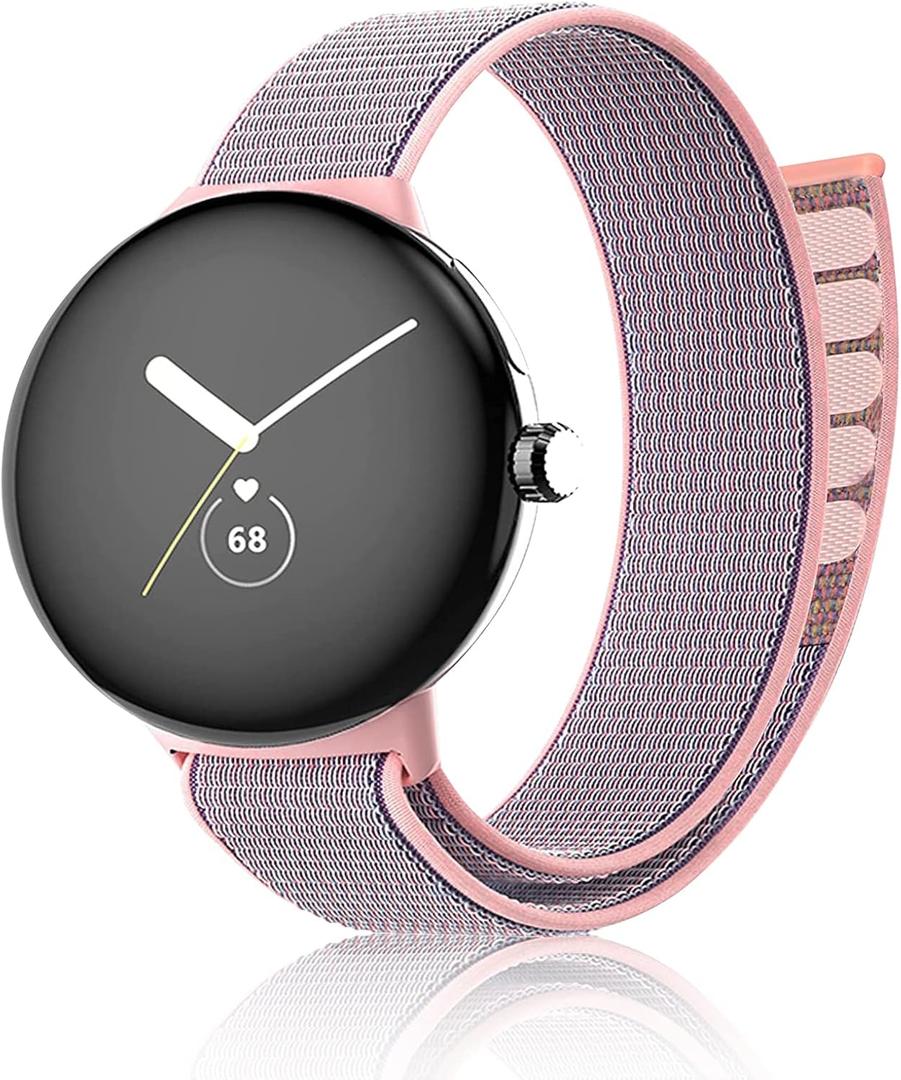 kytuwy Pixel Watch Band-Shiny Stretchy Nylon Watch Bands Compatible for Google Pixel Watch, Adjustable Braided Sport for Google Pixel Watch Bands Women Men, Replacement Soft for Google Watch Band