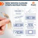 Fixic Butterfly Bandages - 2-Types Zip Wound Closure Strips - Ideal Wound Closure Kit - Sutures Free Butterfly Stitches Bandage - Stitches Kit with 4 Bandages, 4 Pads, and 4 Wipes Included!