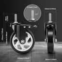5 Inch Caster Wheels, Casters Set of 4,1/2"-13 x 1 (Screw Diameter 1/2", Screw Length 1.5") Threaded Stem Casters, Heavy Duty Industrial Castors, Locking Caster for Furniture and Workbench