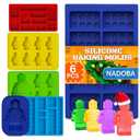 6 Pcs Robot & Bricks Silicone Molds for Chocolate  Non-Stick, Heat-Resistant & Easy to Clean  Chocolate Molds Silicone Design for Baking, Ice, Gummy, Candy & Cake Decorating  Fun DIY Kitchen Tool