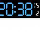 Lancoon Digital Wall Clock with Dual Alarm Temperature Humidity Calendar LED Large Display Adjustable Brightness Plug-in Snooze for Living Room Tabletop Bedroom (Black_blue)