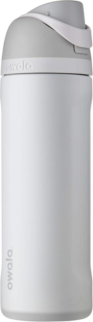 Owala FreeSip Insulated Stainless Steel Water Bottle with Straw, BPAFree Sports Water Bottle, Great for Travel, 24 Oz, Shy Marshmallow