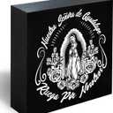 Our Lady of Guadalupe Wooden Signs Decor for Altar Living Room Bedroom Decoration Shelf, Religious Artwork for Farmhouse Decor, Gifts for Catholic Women Man -D07