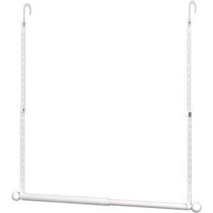 SUTINE Closet Rods for Hanging Clothes, Adjustable Metal Closet Extender Hanging Rod, Space-Saving Closet Rod Extender Clothes Hanging Bar, Closet Poles for Hanging Clothes (White, 15.7-31.5'')