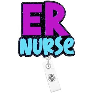 Pack of 2, Arakulago Er Nurse Badge Reel Retractable Nursing Student Nurse Badge Holder with ID Clip Accessories RN CNA Doctor Hospital Medical Assistant Glitter Acrylic Name Badge Clip ID Tag Card Glp69L