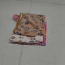 1 Pack 3 Blankets Super Soft Fluffy Premium Fleece Pet Blanket Flannel Throw for Dog Puppy Cat Paw Brown/Pink/White Small(23x16 inch)