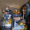 8 Inch Heavy Duty Casters Wheels Set of 4 Swivel Industrial Casters Rubber Wheels Tires for Cart Bench Shop Dolly Outdoor Wheels Replacement with 2 Brake and 3000Lbs Load Capacity, 4 Pack