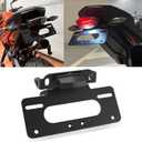 790 Duke 2018-2024 Fender Eliminator Fit Motocycle License Plate Holder with LED Plate Light for 890 DUKE R 2020 2021 2022 2023 2024 - Black