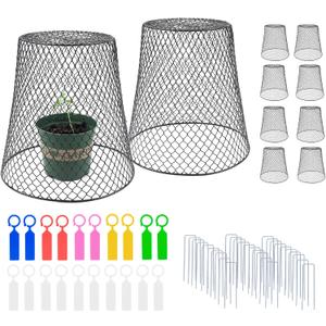 Anothera 10Pcs Chicken Wire Cloche Plant Covers, 9.29.2 Inches Plant Protectors from Animals, Metal Garden Plant Cages for Outdoor Plants, Keep Rabbits, Squirrels, Birds Out