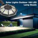 OKPRO Solar Lights Outdoor, 168LED 6500K Flood Light Dusk to Dawn, 8 Sides Solar Outdoor Lights with Motion Sensor, IP66 Waterproof Solar Street Lights Outdoor for Yard, Pools(4 Pack)